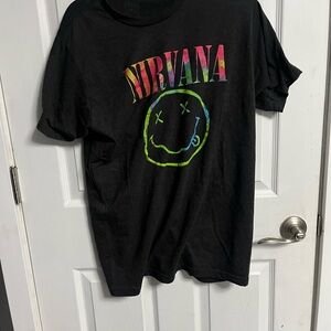 Men’s XL Nirvana Black Short Sleeve Tee with Smiley Face MAKE OFFERS